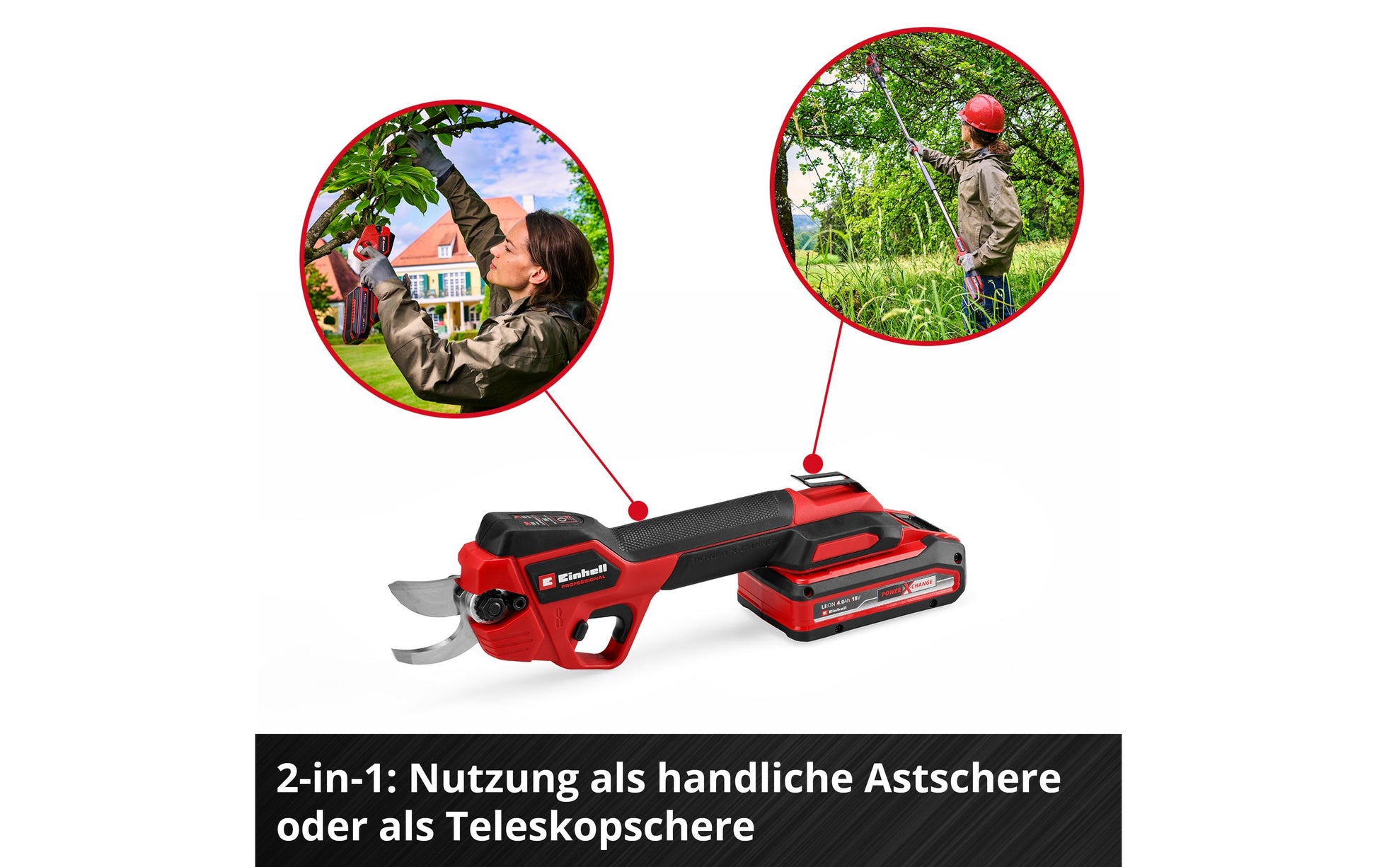 Einhell professional GP-LS 18/28 Li T BL-Solo Akku-Astschere – Schnittbreite 28 mm, Power X-Change