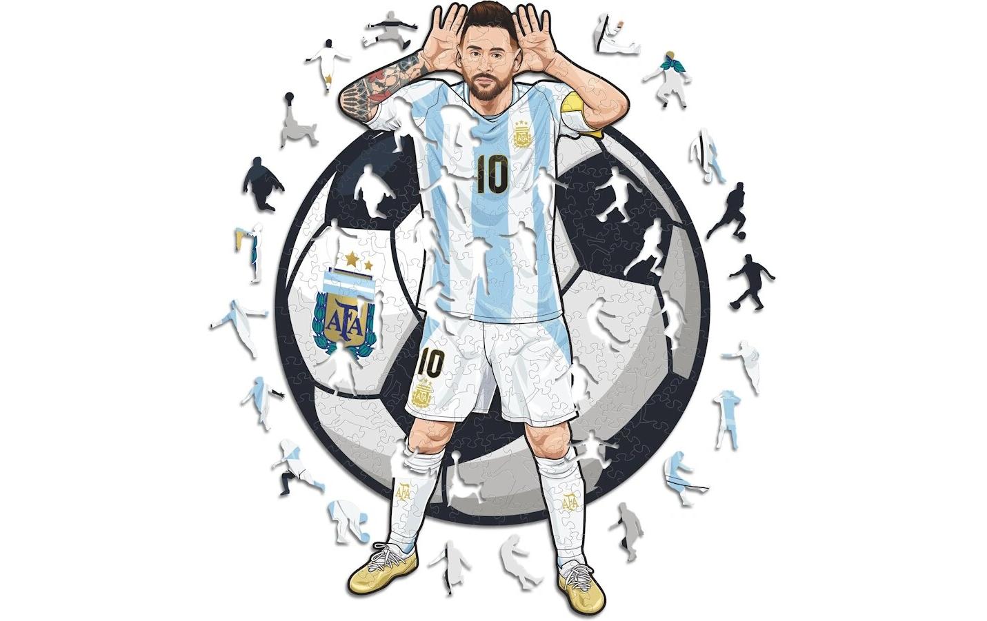 Iconic Puzzles Puzzle Lionel Messi (Argentinien) – 270 Teile – 30 × 42 cm – ab 14 J. – Holz – mehrfarbig – FSC