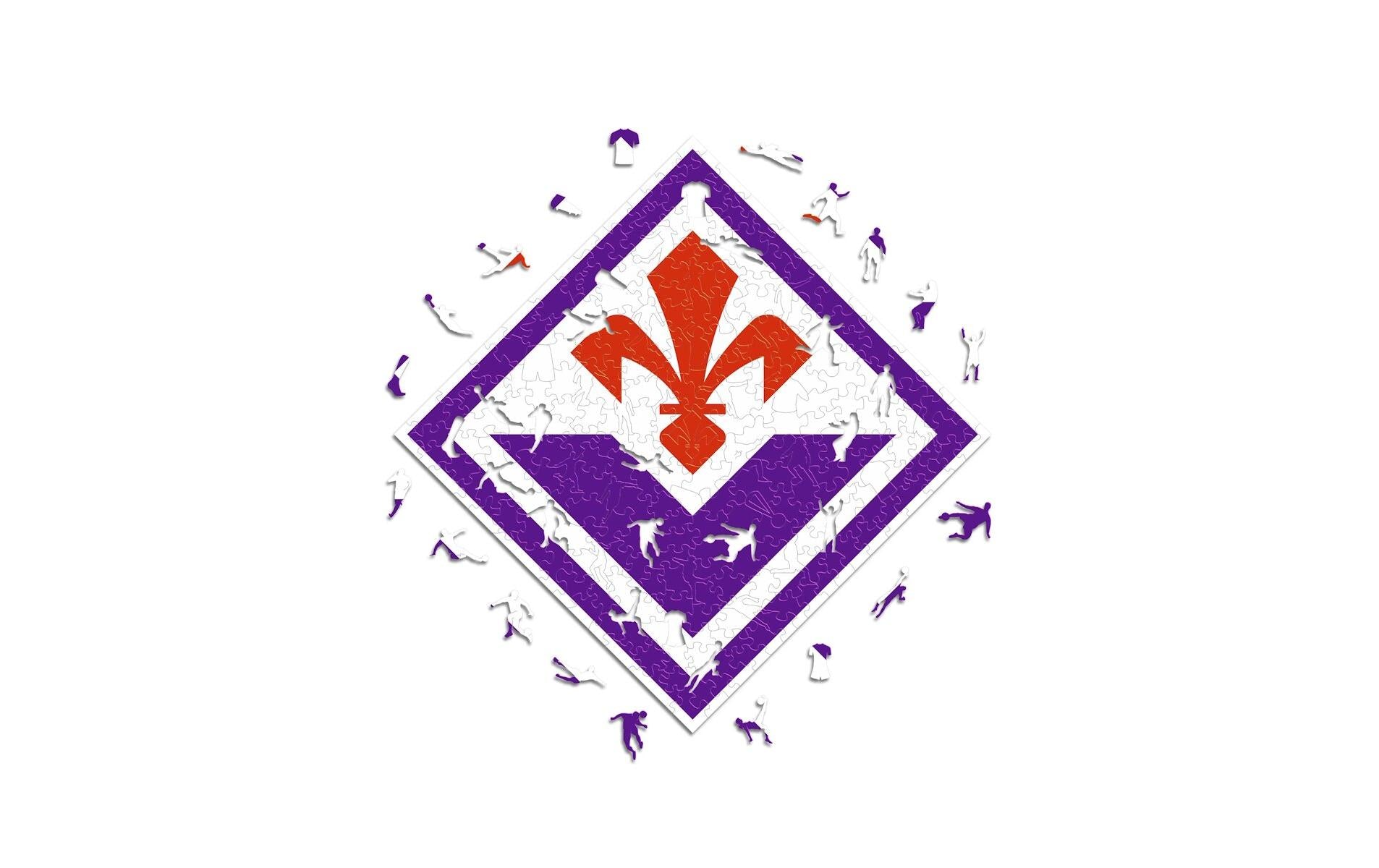 Iconic Puzzles Puzzle ACF Fiorentina – Logo – 270 Teile – 37,5 × 37,5 cm – ab 14 J. – Holz – Mehrfarbig – FSC