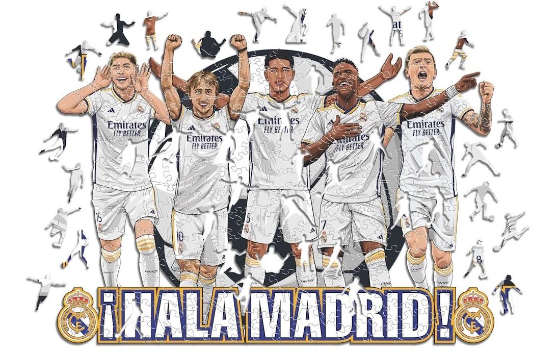 Iconic Puzzles Puzzle Real Madrid CF – 5 Spieler – 270 Teile – 42 × 30 cm – ab 10 J. – Holz