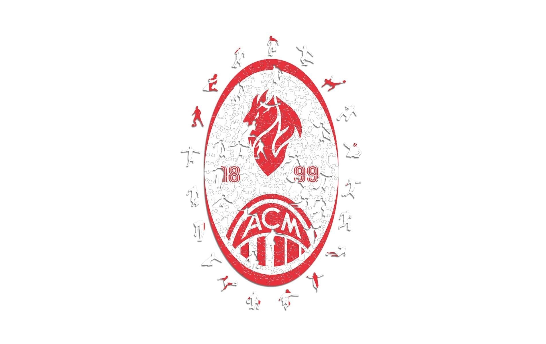 Iconic Puzzles AC Milan – Retro Logo – Logikspiel, 1 Spieler, ab 14 Jahren, mehrsprachig