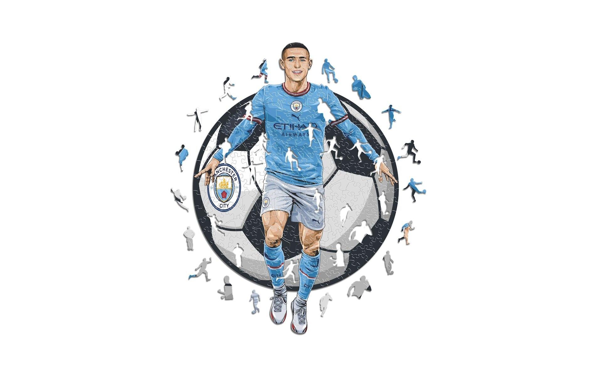 Iconic Puzzles Puzzle Man City FC – Phil Foden – 270 Teile – 30 × 42 cm – ab 10 J. – Holz – Mehrfarbig – FSC