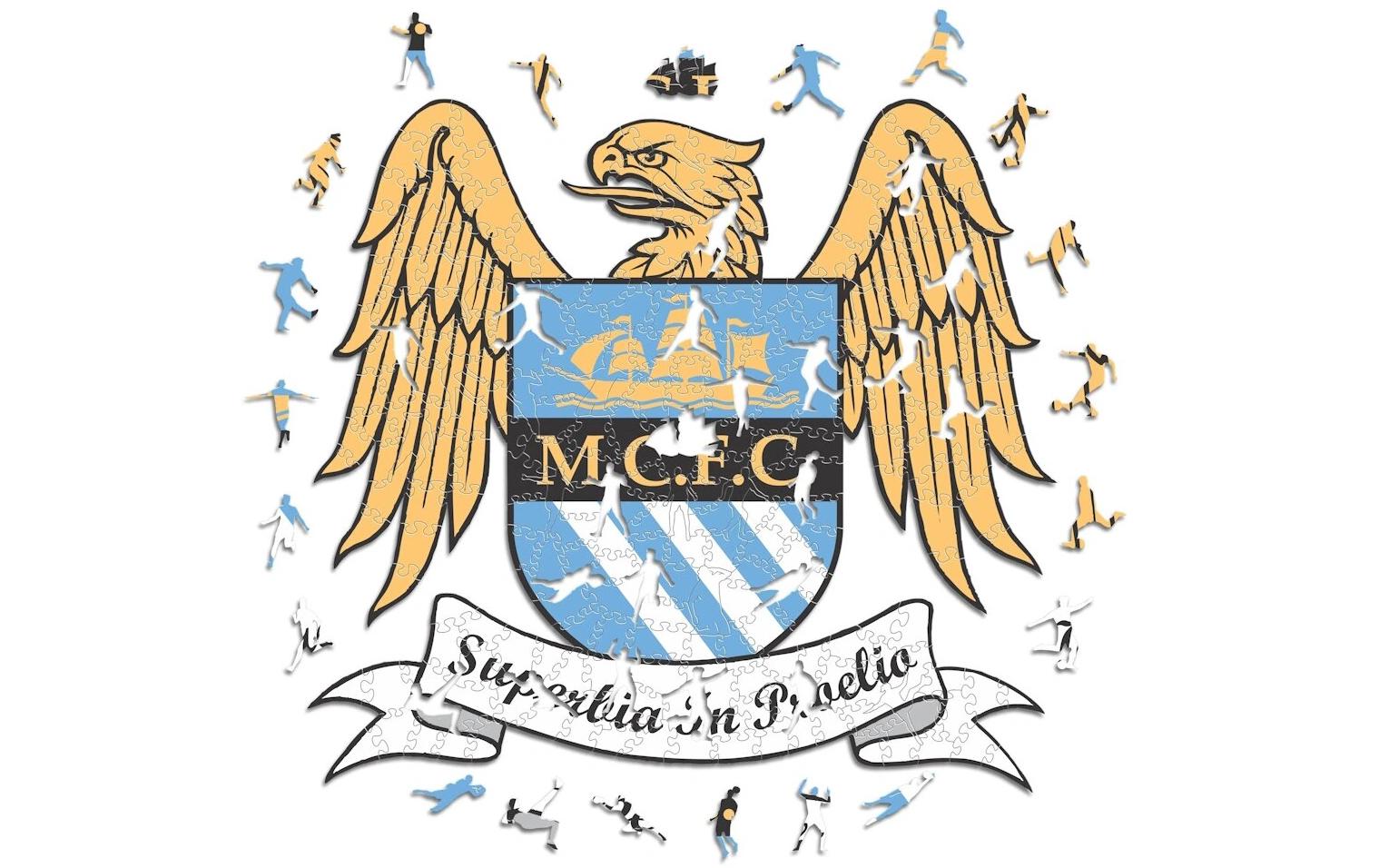 Iconic Puzzles Puzzle Man City FC Retro Logo – 270 Teile – 37,5×35 cm – ab 10 J. – Holz – mehrfarbig – FSC