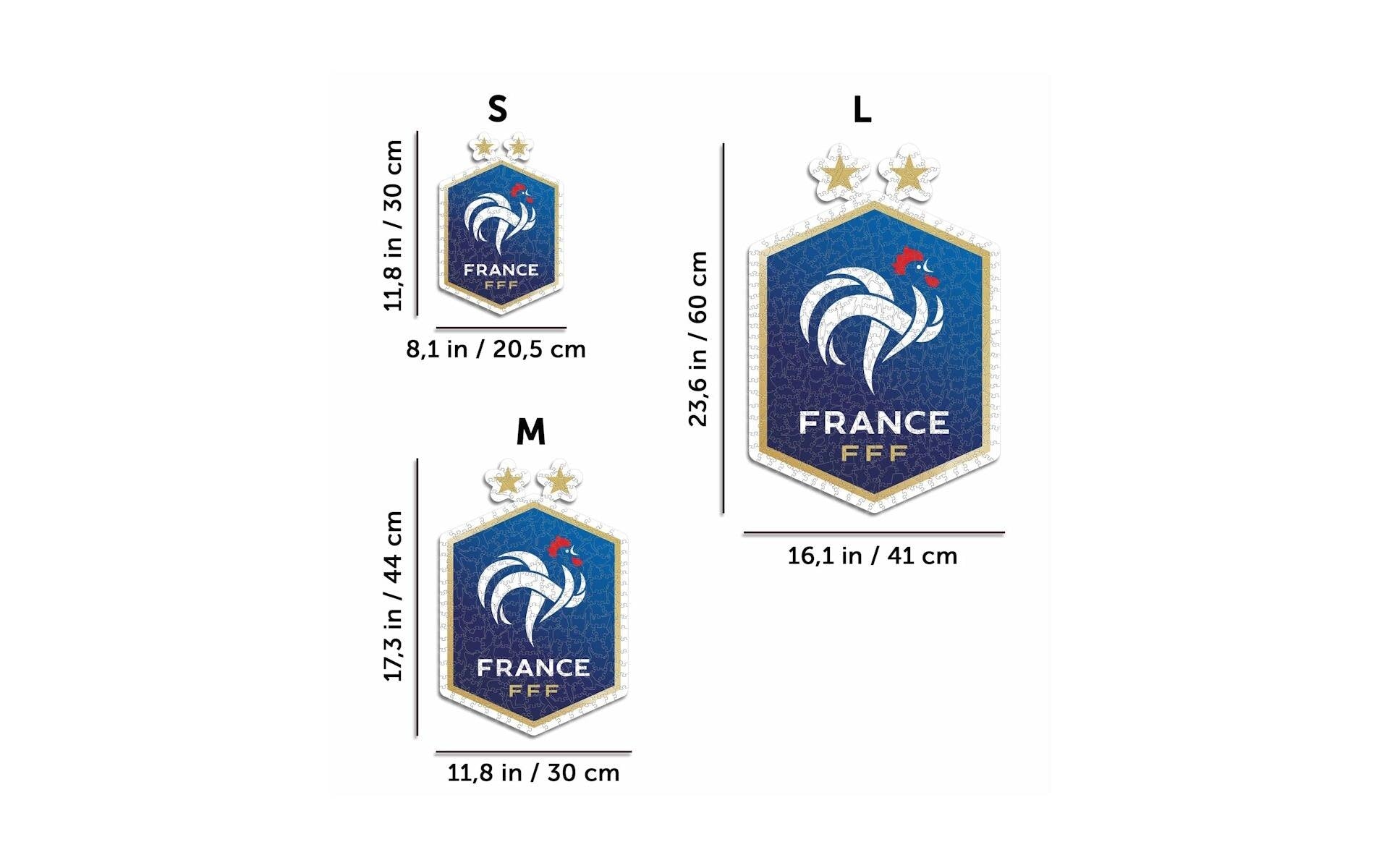 Iconic Puzzles FFF FR Fussball Nationalmannschaft - Logo – Logikspiel, 1 Spieler, ab 10 Jahren, mehrsprachig