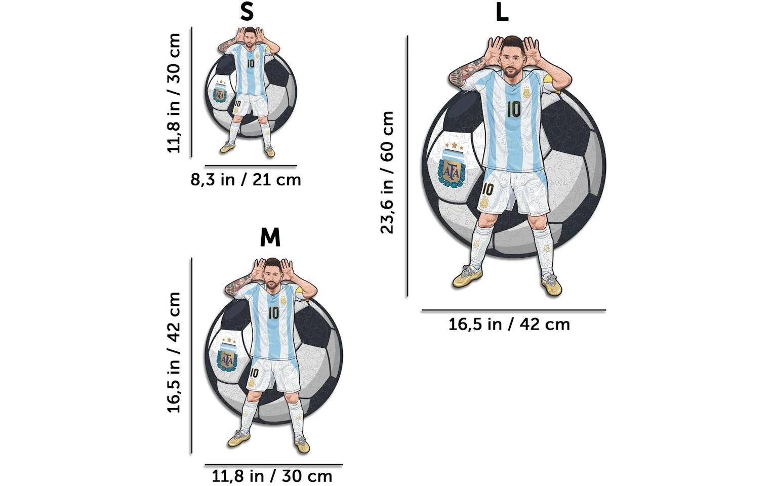 Iconic Puzzles Puzzle Lionel Messi (Argentinien) – 270 Teile – 30 × 42 cm – ab 14 J. – Holz – mehrfarbig – FSC