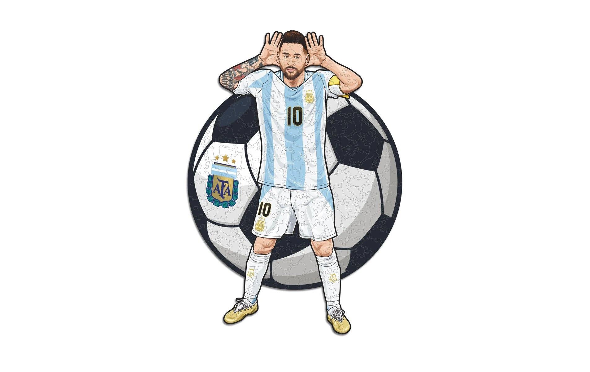 Iconic Puzzles Puzzle Lionel Messi (Argentinien) – 270 Teile – 30 × 42 cm – ab 14 J. – Holz – mehrfarbig – FSC