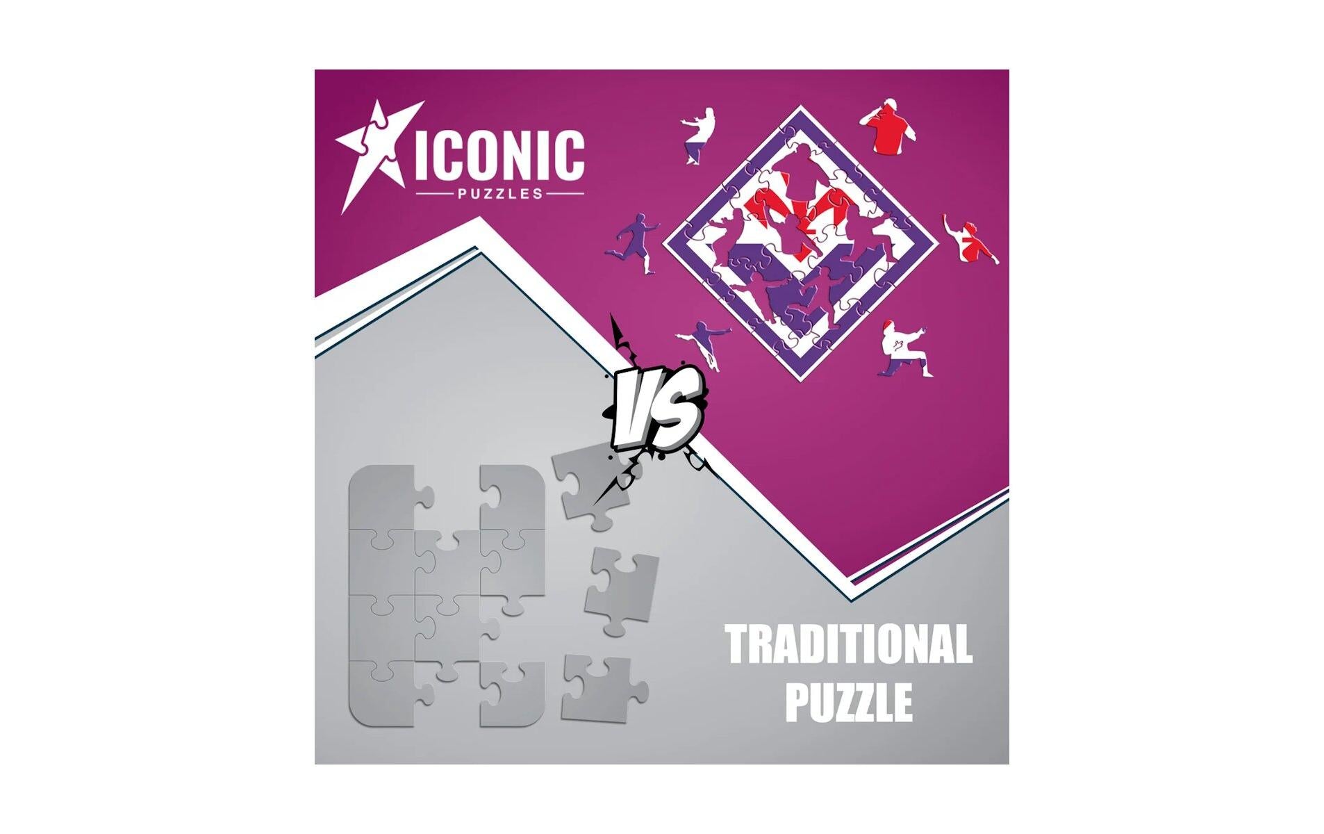 Iconic Puzzles Puzzle ACF Fiorentina – Logo – 270 Teile – 37,5 × 37,5 cm – ab 14 J. – Holz – Mehrfarbig – FSC