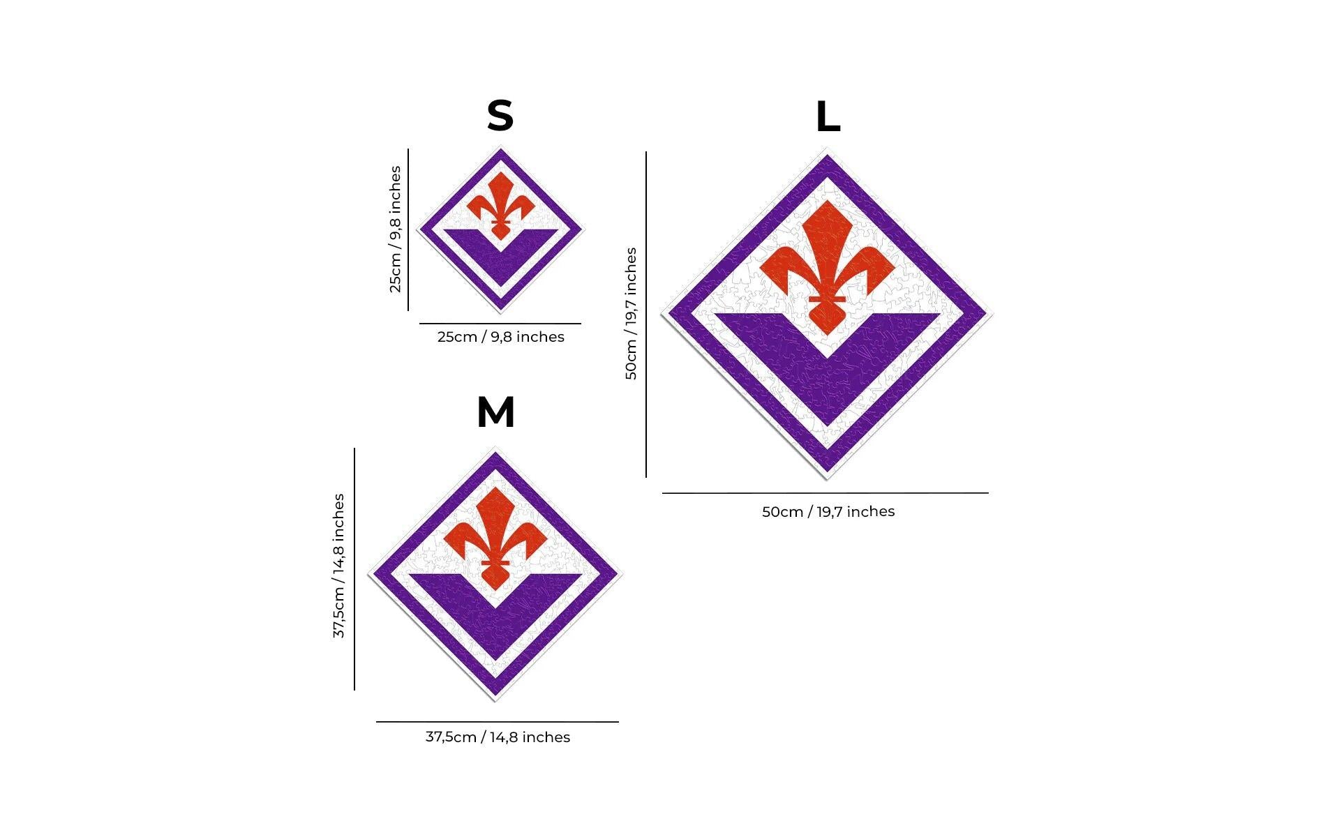 Iconic Puzzles Puzzle ACF Fiorentina – Logo – 270 Teile – 37,5 × 37,5 cm – ab 14 J. – Holz – Mehrfarbig – FSC