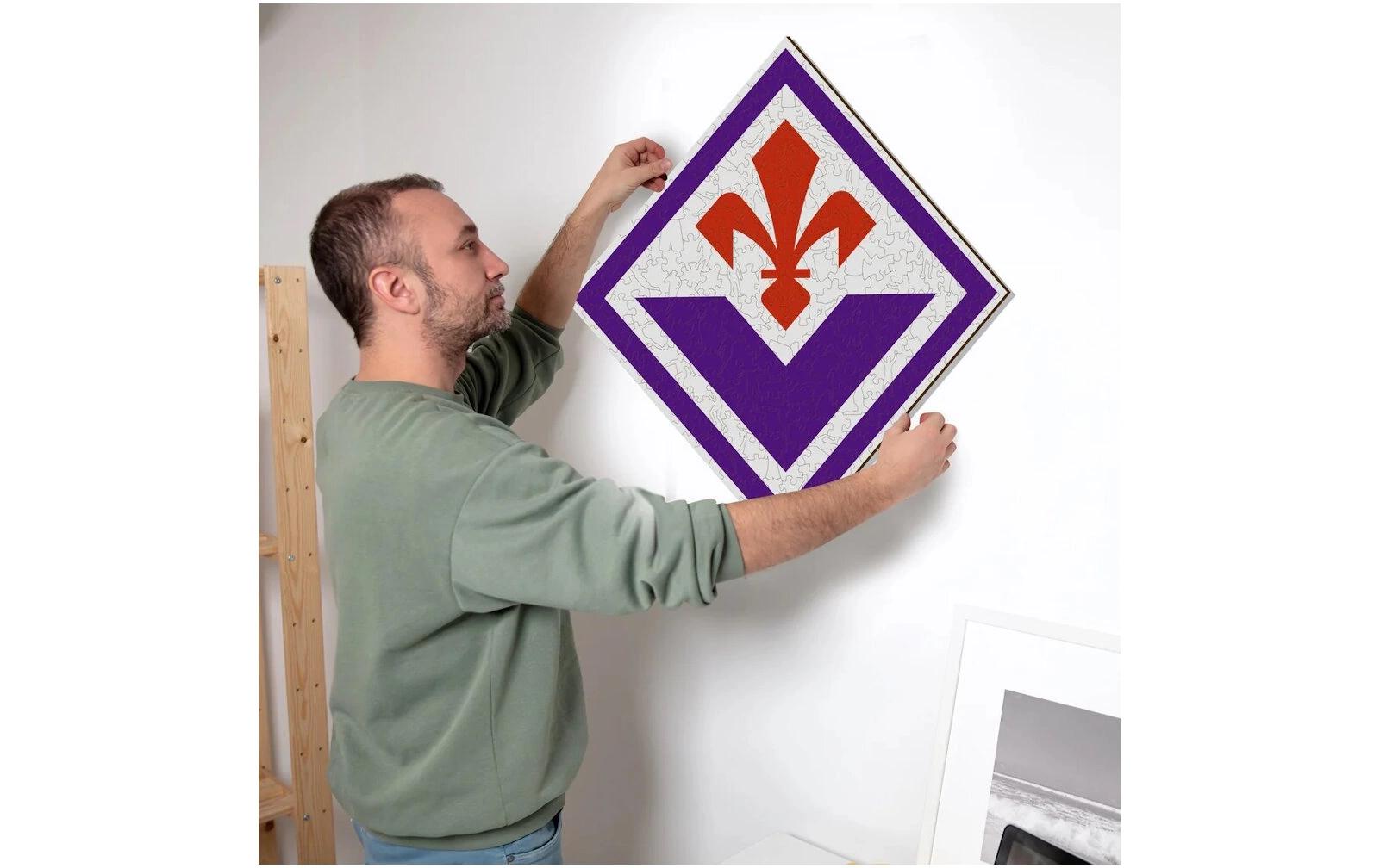 Iconic Puzzles Puzzle ACF Fiorentina – Logo – 270 Teile – 37,5 × 37,5 cm – ab 14 J. – Holz – Mehrfarbig – FSC