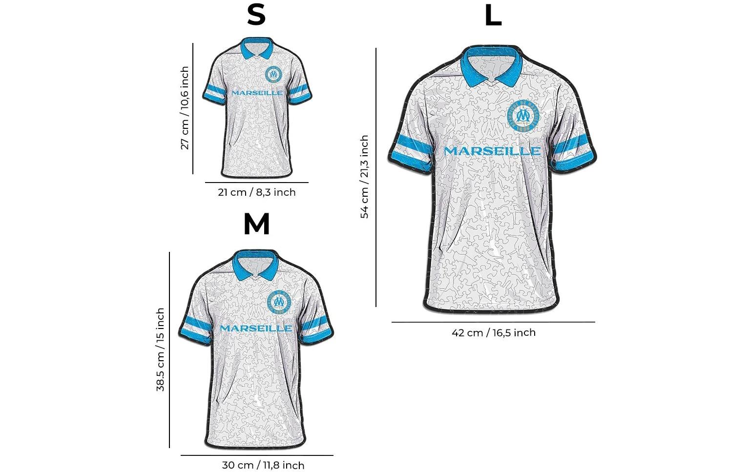 Iconic Puzzles Olympique Marseille – Trikot – Logikspiel, 1 Spieler, ab 10 Jahren, mehrsprachig
