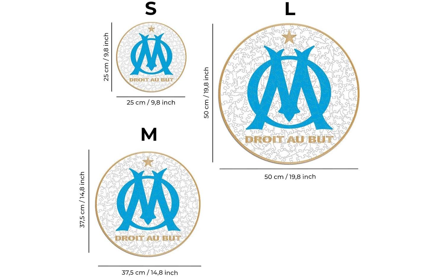Iconic Puzzles Puzzle Olympique Marseille Logo – 270 Teile – 37,5 × 37,5 cm – ab 10 J. – Holz – Mehrfarbig