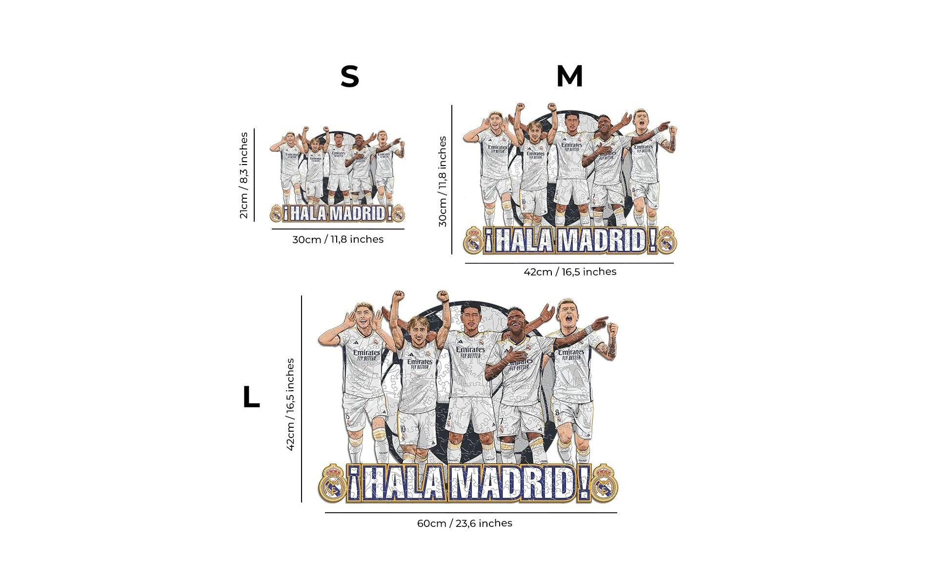Iconic Puzzles Puzzle Real Madrid CF – 5 Spieler – 270 Teile – 42 × 30 cm – ab 10 J. – Holz