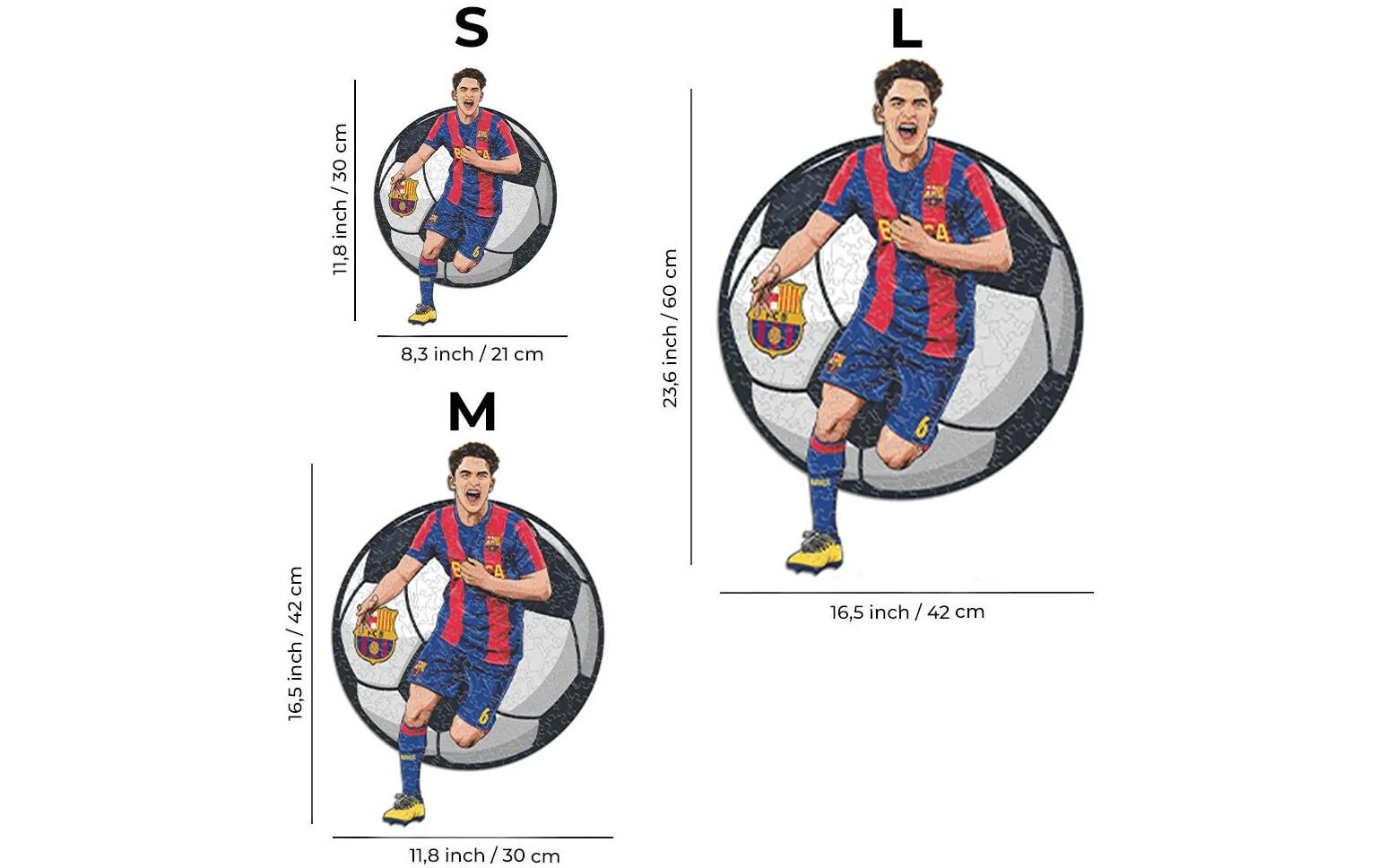 Iconic Puzzles Puzzle FC Barcelona – Gavi – 270 Teile – 30 × 42 cm – ab 10 J. – Holz – Mehrfarbig – FSC