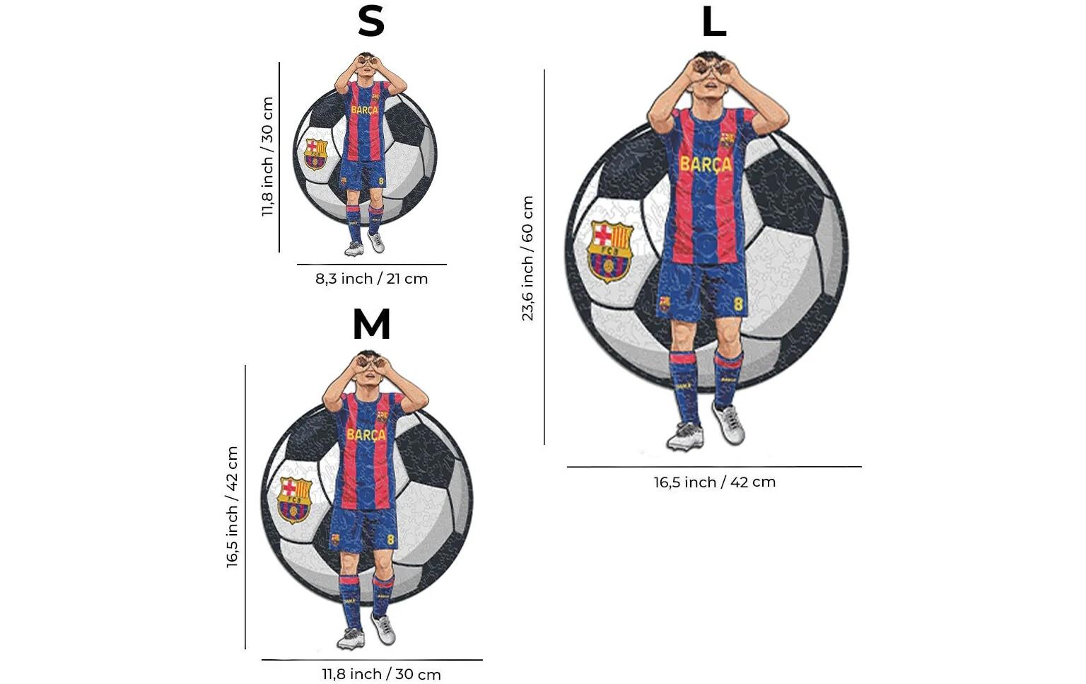 Iconic Puzzles Puzzle FC Barcelona - Pedri – 270 Teile – 30 × 42 cm – ab 10 J. – Holz – mehrfarbig – FSC