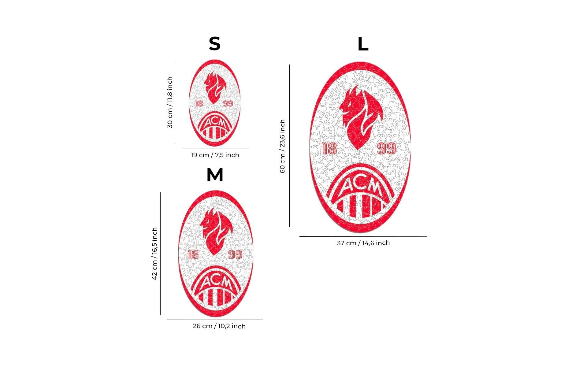 Iconic Puzzles AC Milan – Retro Logo – Logikspiel, 1 Spieler, ab 14 Jahren, mehrsprachig