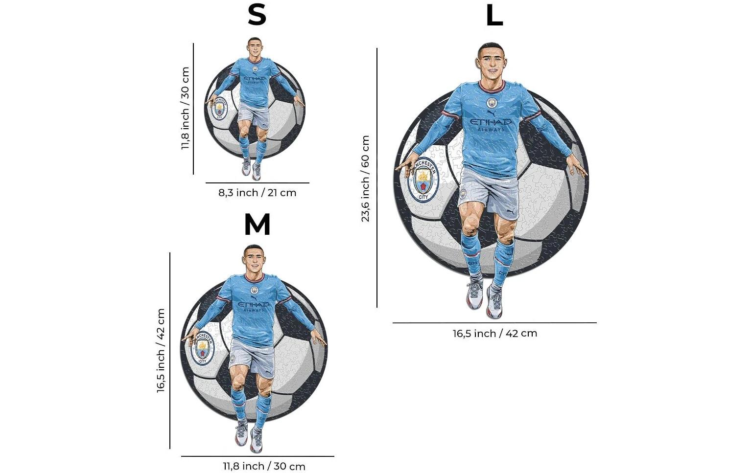 Iconic Puzzles Puzzle Man City FC – Phil Foden – 270 Teile – 30 × 42 cm – ab 10 J. – Holz – Mehrfarbig – FSC