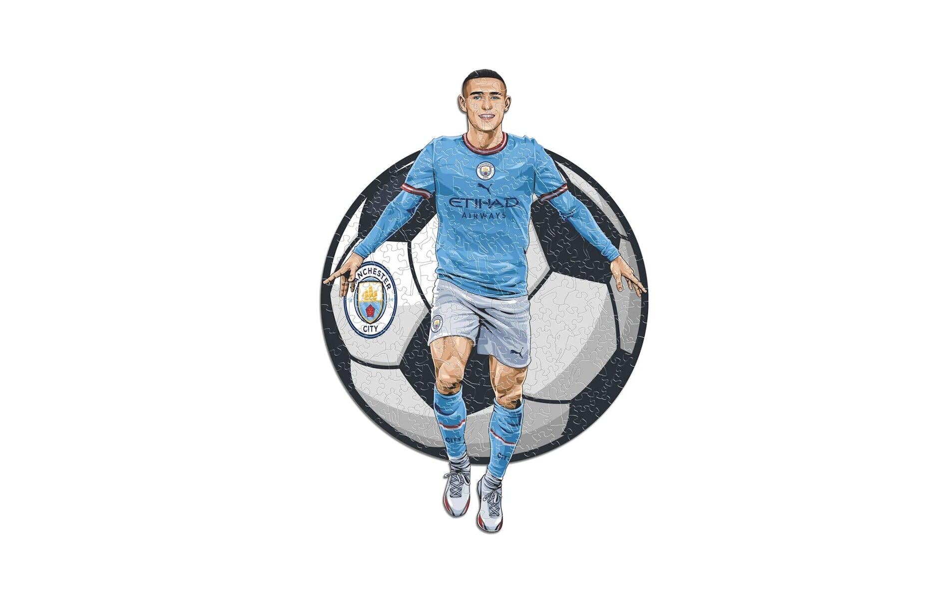 Iconic Puzzles Puzzle Man City FC – Phil Foden – 270 Teile – 30 × 42 cm – ab 10 J. – Holz – Mehrfarbig – FSC