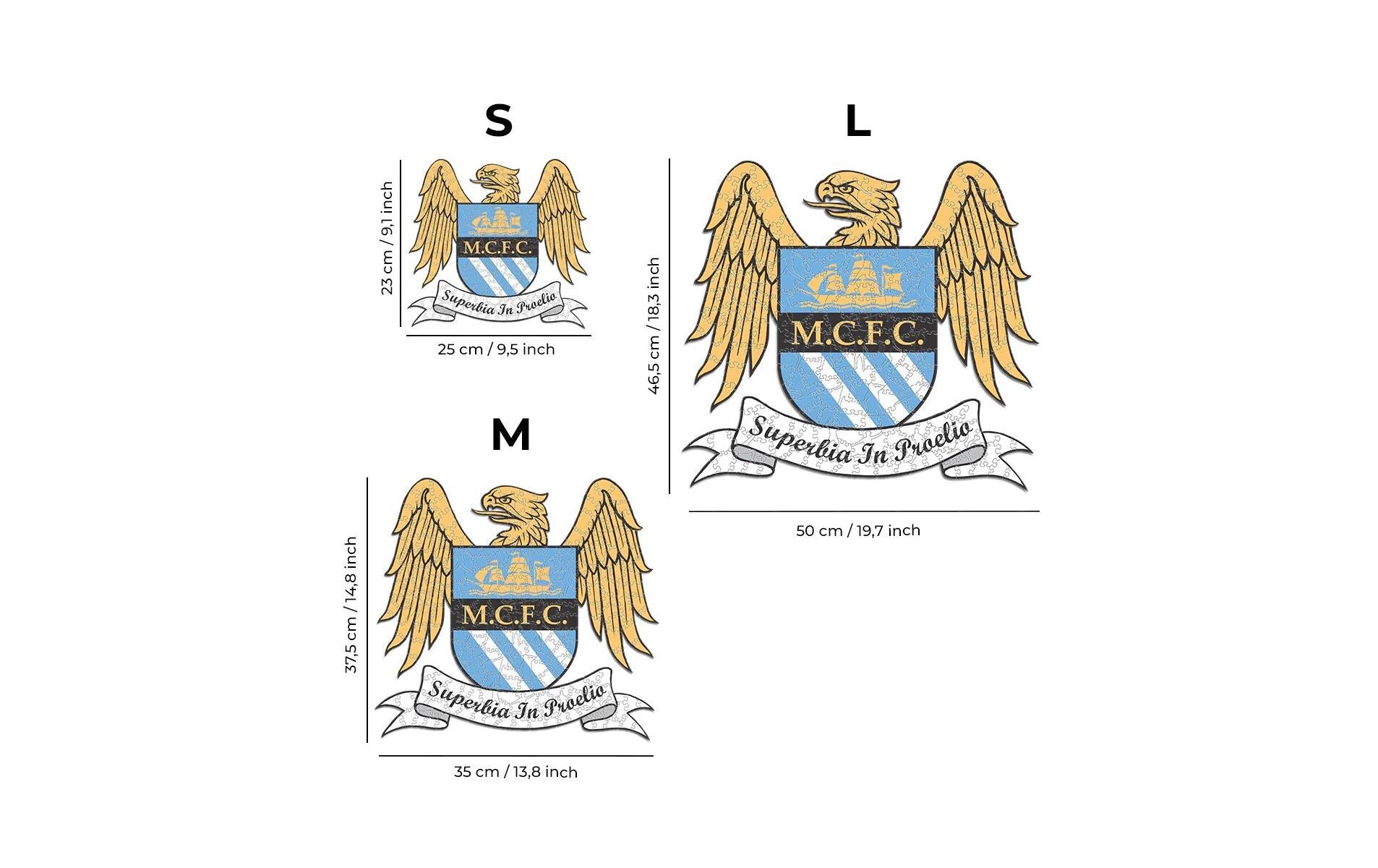 Iconic Puzzles Puzzle Man City FC Retro Logo – 270 Teile – 37,5×35 cm – ab 10 J. – Holz – mehrfarbig – FSC
