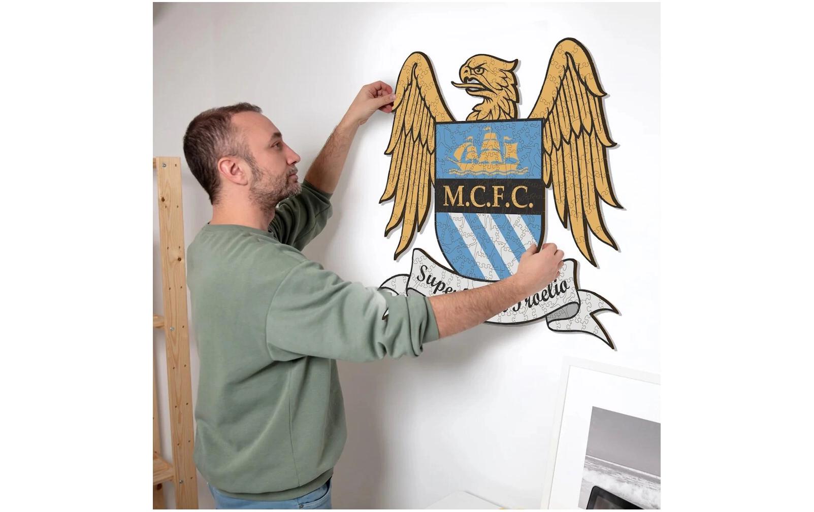 Iconic Puzzles Puzzle Man City FC Retro Logo – 270 Teile – 37,5×35 cm – ab 10 J. – Holz – mehrfarbig – FSC