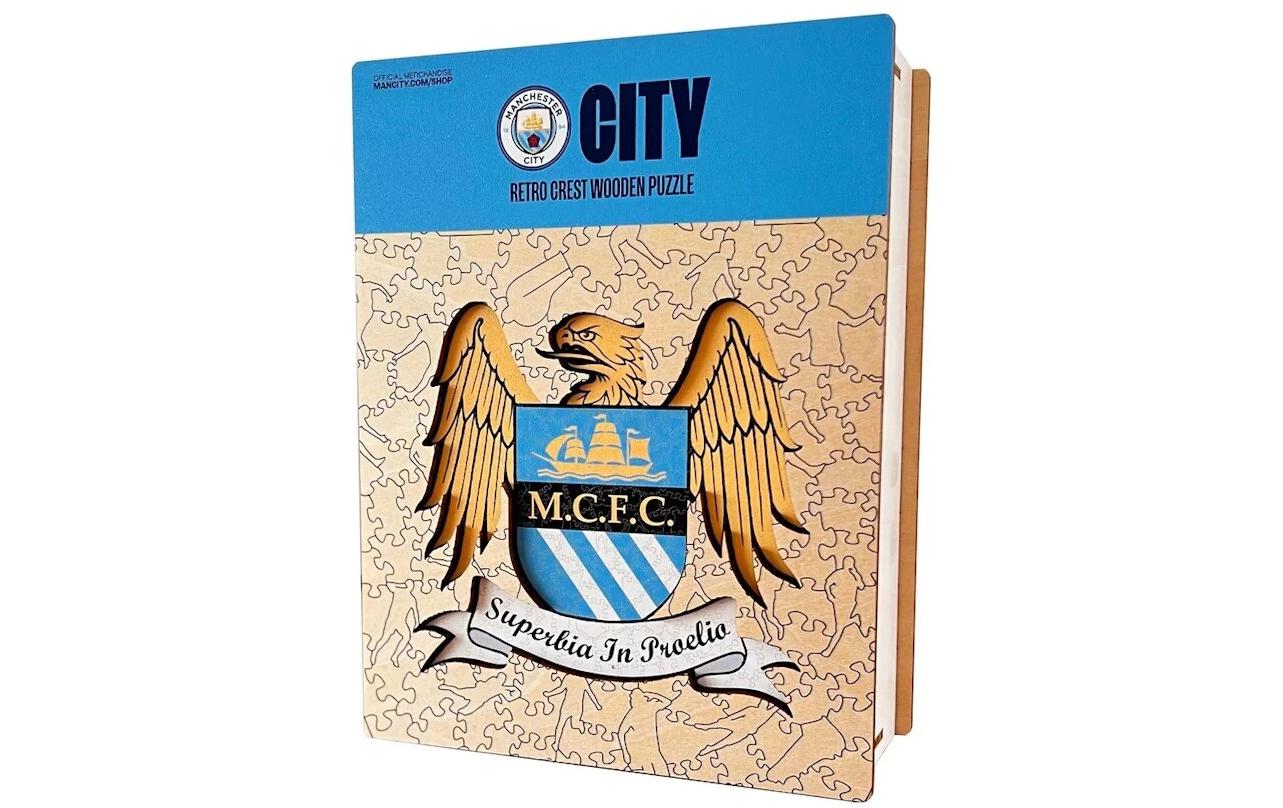 Iconic Puzzles Puzzle Man City FC Retro Logo – 270 Teile – 37,5×35 cm – ab 10 J. – Holz – mehrfarbig – FSC