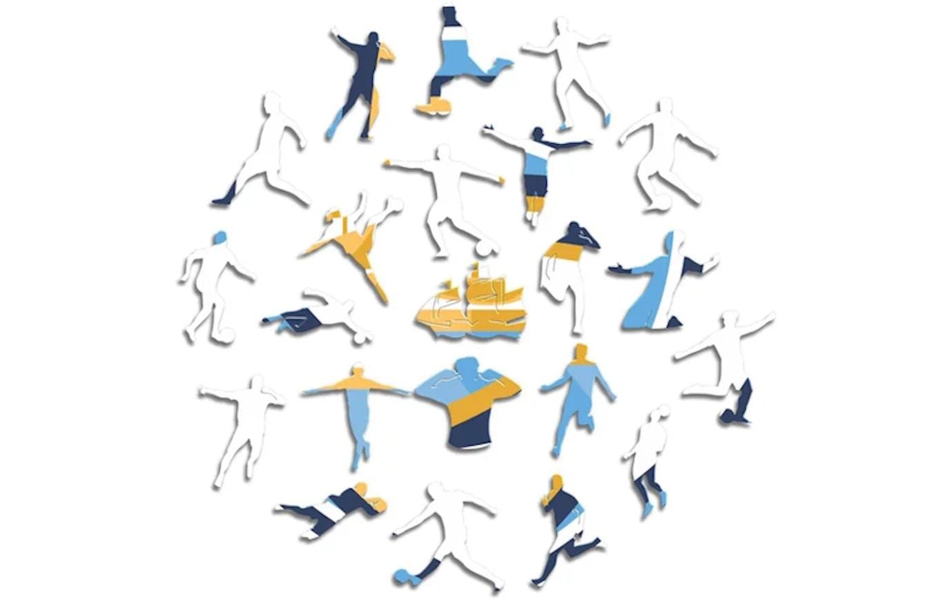Iconic Puzzles Puzzle Man City FC Logo – 270 Teile – 37,5 × 37,5 cm – ab 10 J. – Holz, mehrfarbig – FSC