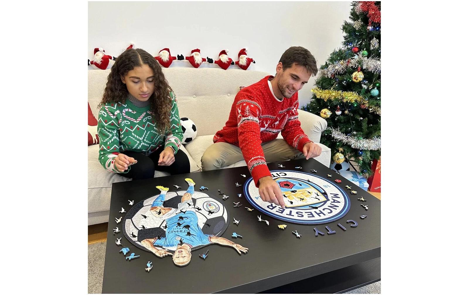 Iconic Puzzles Puzzle Man City FC Logo – 270 Teile – 37,5 × 37,5 cm – ab 10 J. – Holz, mehrfarbig – FSC