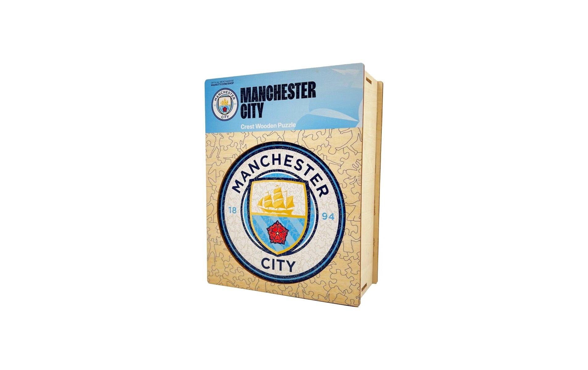 Iconic Puzzles Puzzle Man City FC Logo – 270 Teile – 37,5 × 37,5 cm – ab 10 J. – Holz, mehrfarbig – FSC