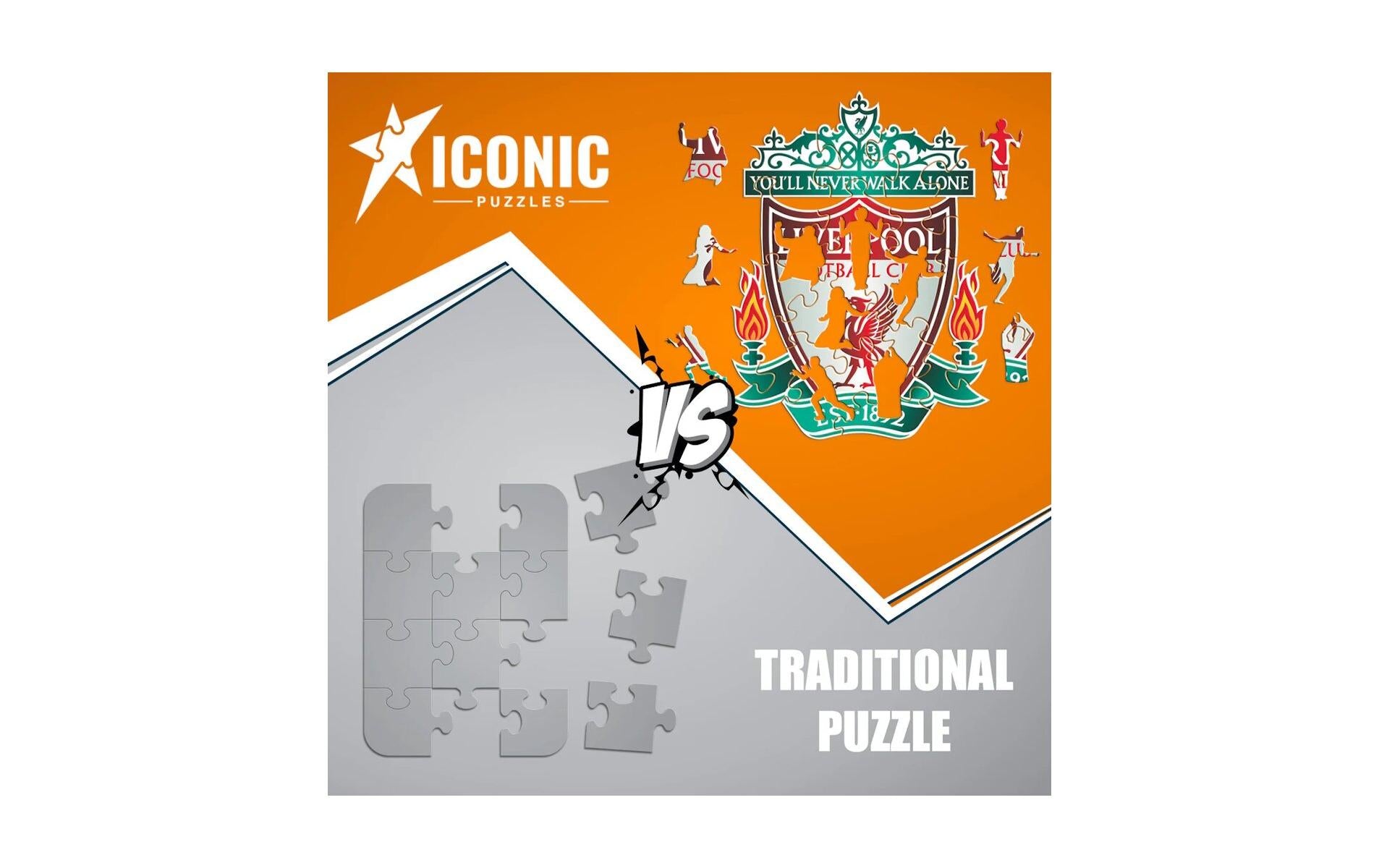 Iconic Puzzles Puzzle Liverpool FC Logo – 270 Teile – 30 × 40 cm – ab 10 J. – Holz – Mehrfarbig – FSC