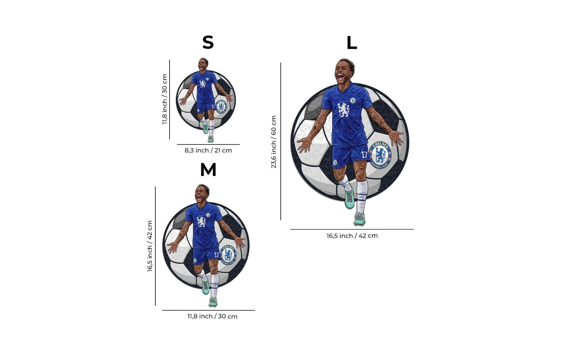 Iconic Puzzles Puzzle Chelsea FC – Raheem Sterling – 270 Teile – 30 × 42 cm – ab 14 J. – Holz – FSC