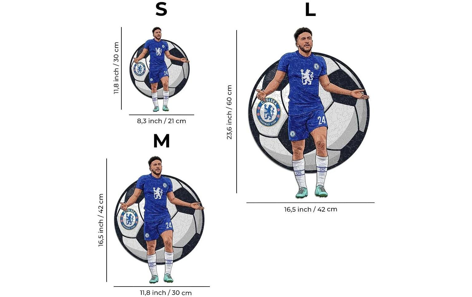 Iconic Puzzles Puzzle Chelsea FC – Reece James – 270 Teile – 30 × 42 cm – ab 14 J. – Holz – Mehrfarbig – FSC