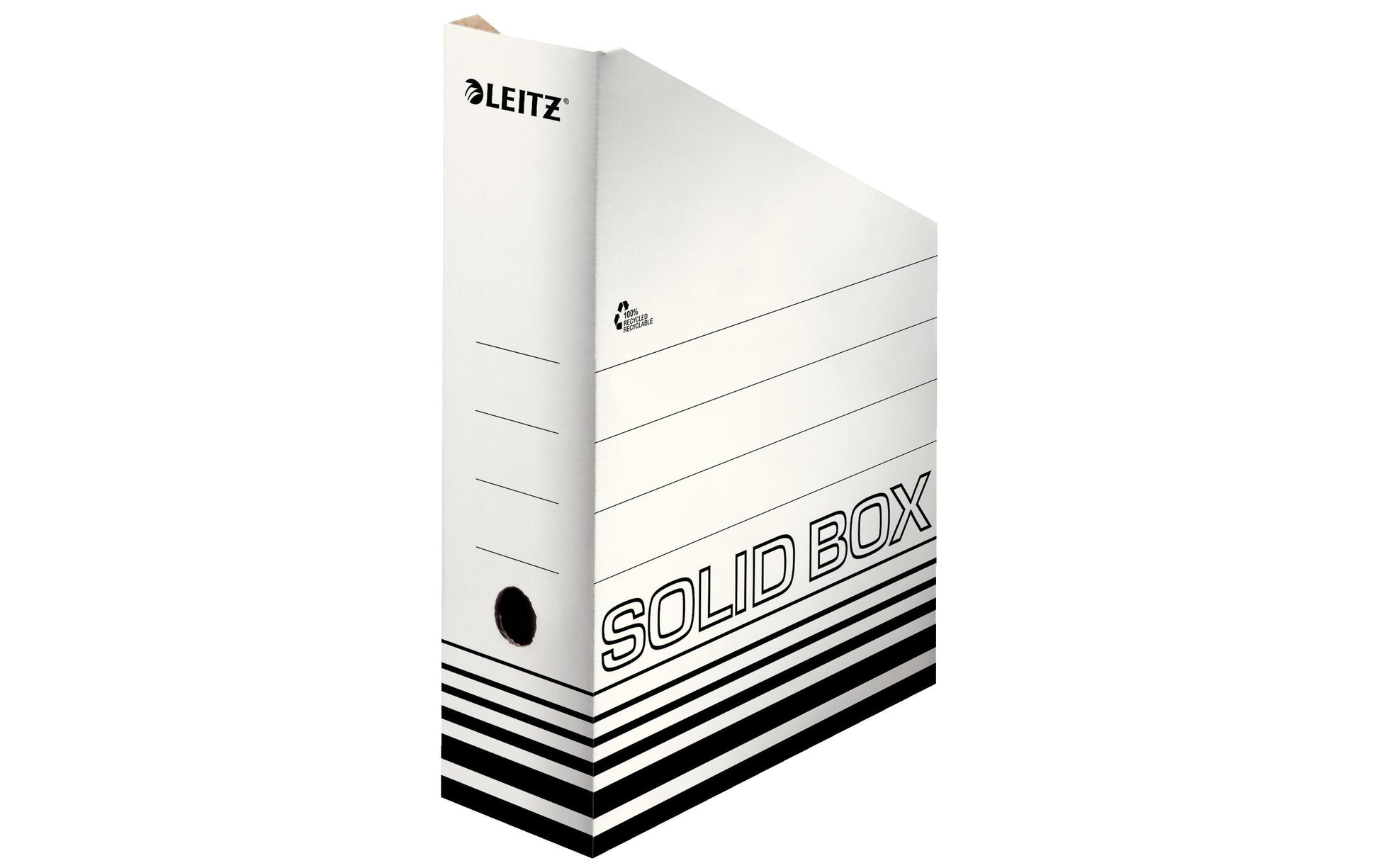 Leitz Solid Stehsammler – für A4, B 100 × H 320 × T 260 mm, schwarz/weiss, Karton