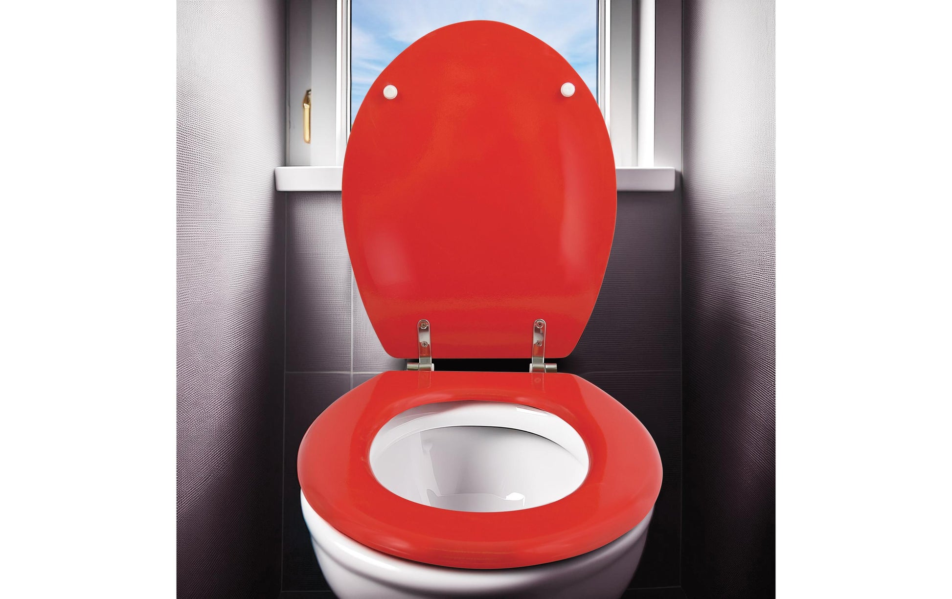 MSV WC-Sitz – MDF, Rot, 45 × 37 cm
