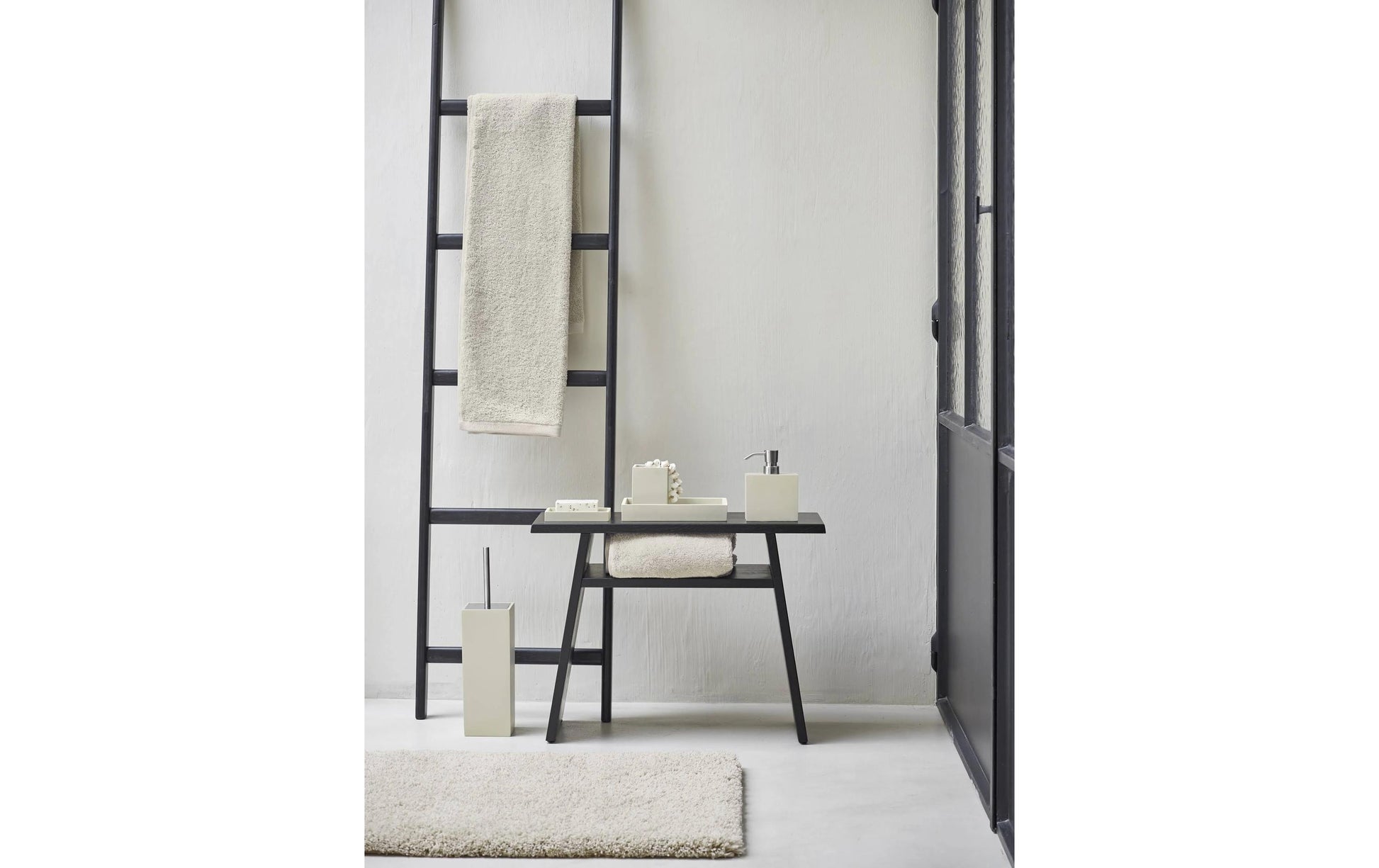 Aquanova Moon – WC-Bürstenhalter – Polyresin, Schwarz, 10 × 10 × 38,5 cm