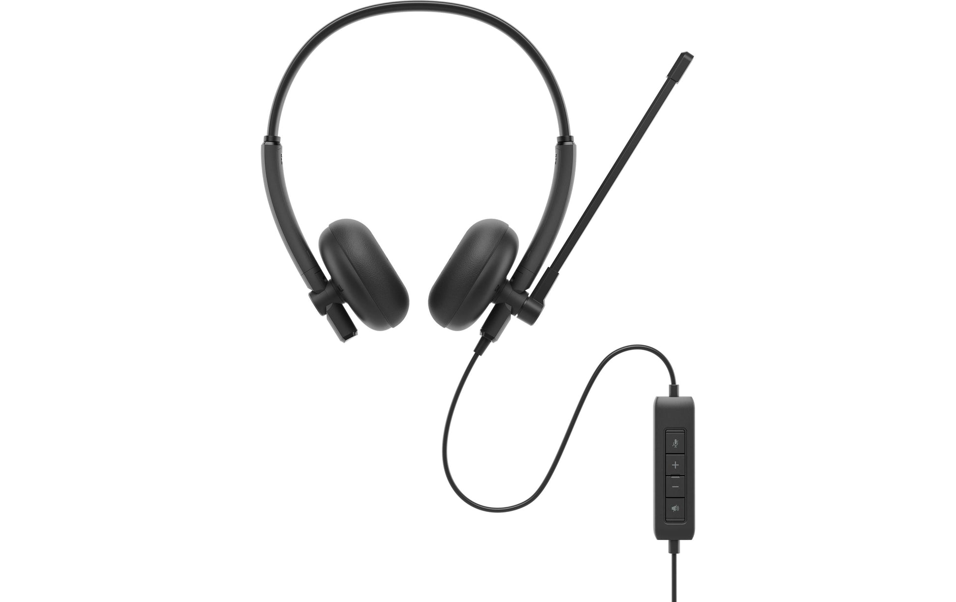 DELL WH125 – Duo Headset (On-Ear) – USB-A, mit Boom-Mikrofon, Stummschaltung – Schwarz – für PC/Mac, Teams-kompatibel