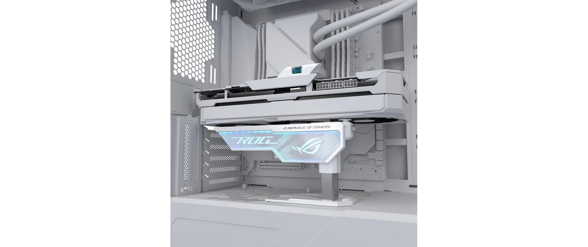 ASUS XH01 ROG HERCULX – Montagehalterung – für NVIDIA GeForce RTX 40-Serie, B 208 mm × T 71 mm × H 46 mm, Weiss