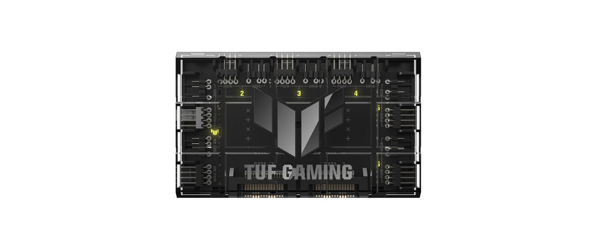 ASUS Lüfter-Hub – 6×4-polig, 6×ARGB, SATA, Schwarz, 115×69×17,7 mm