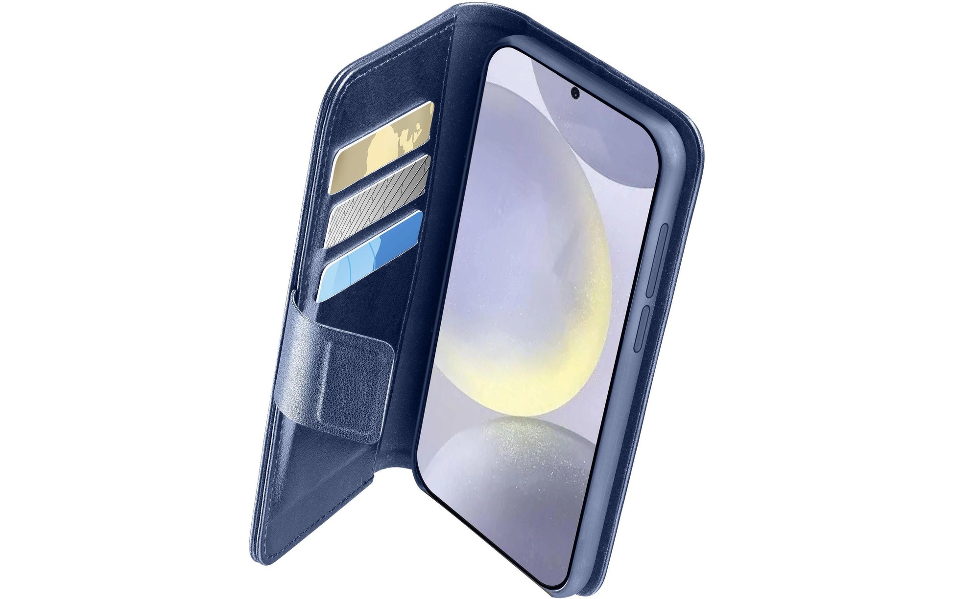 Cellularline Booklet-Hülle – für Samsung Galaxy S25 Ultra – blau – Kunstleder – mit Kartenfach