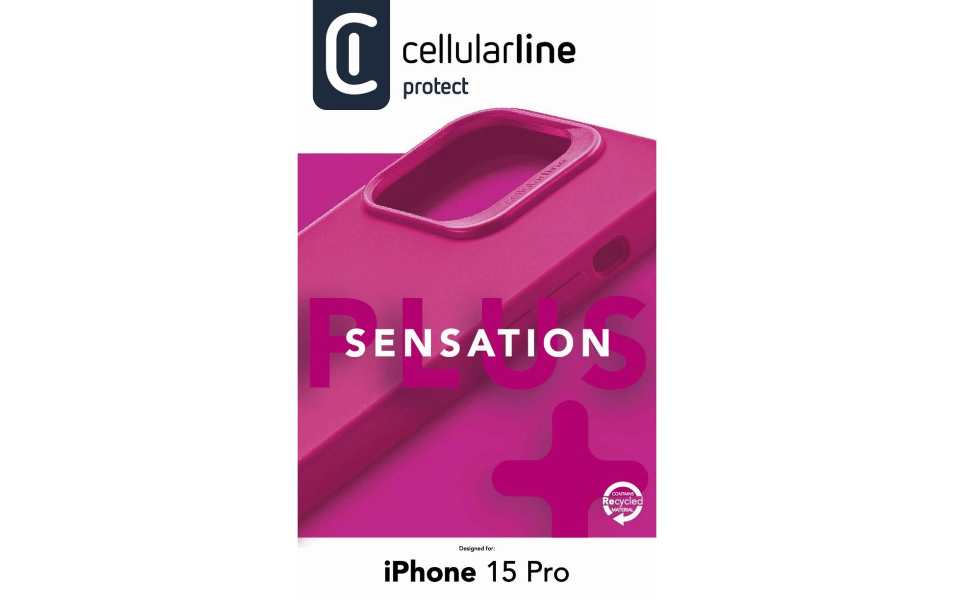 Cellularline Backcover Sensation+ – für Apple iPhone 15 Pro – rosa – Silikon