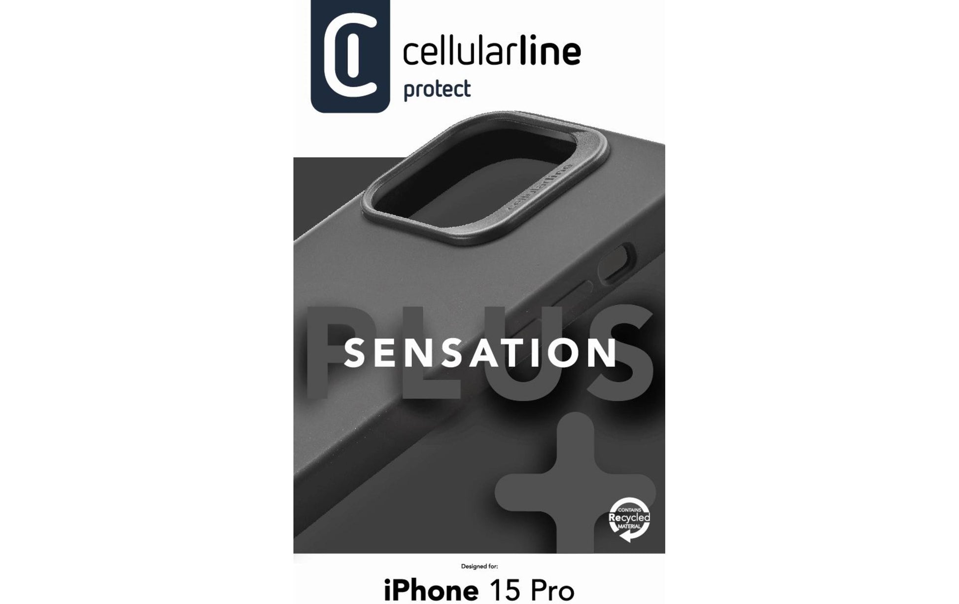 Cellularline Sensation+ Backcover – für Apple iPhone 15 Pro, Silikon, Schwarz