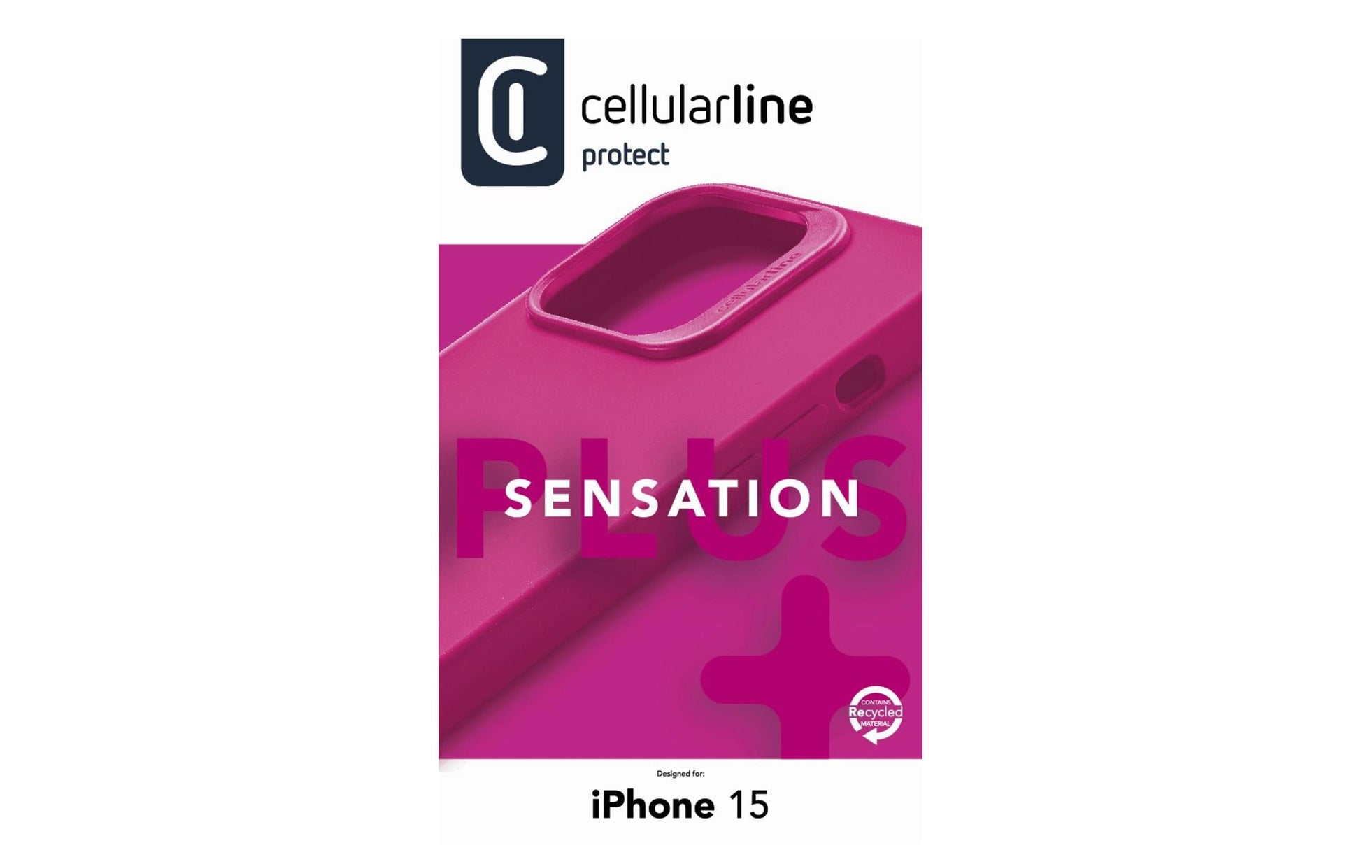 Cellularline Backcover – für Apple iPhone 15 – rosa – Silikon, stossdämpfend