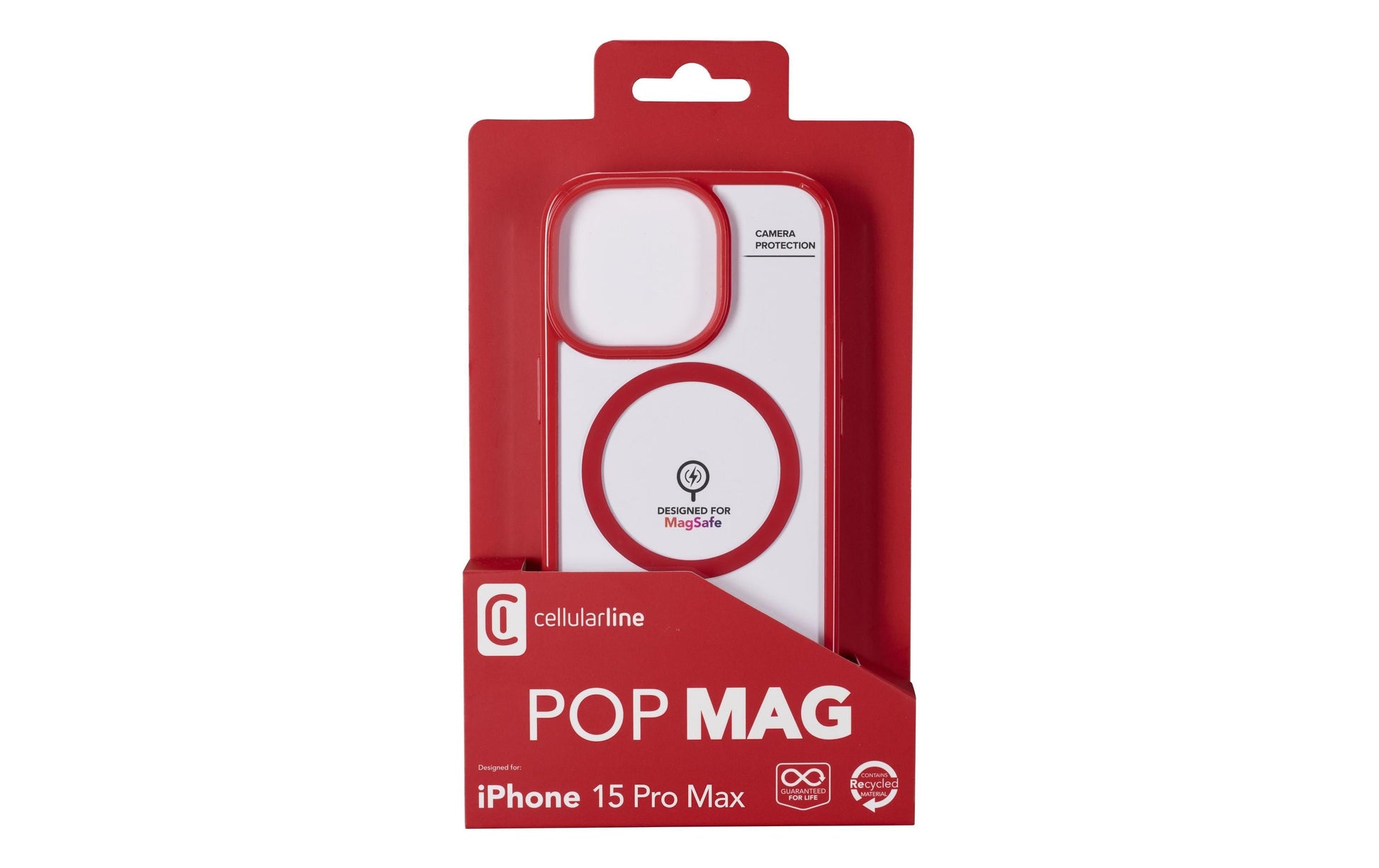 Cellularline Backcover – für Apple iPhone 15 Pro Max – rot – MagSafe-kompatibel