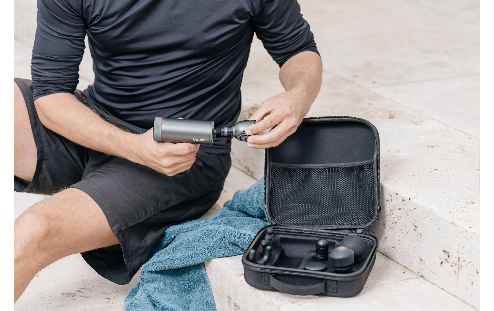 Beurer Massagepistole MG 195 – Perkussionsmassage, Hot & Cold, für Rücken