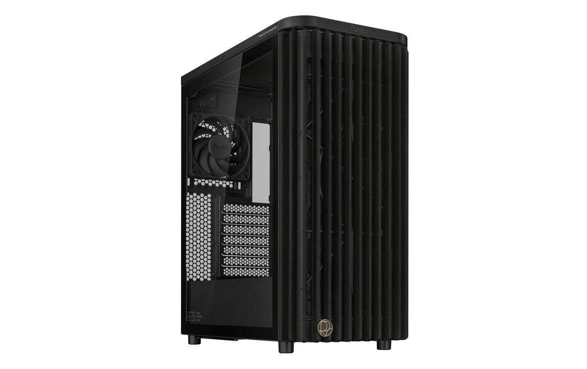 ASUS ProArt PA401 Wood TG PWM – PC-Gehäuse (Tower) – ATX, 2×3,5"/2×2,5", Gehärtetes Glas, Schwarz