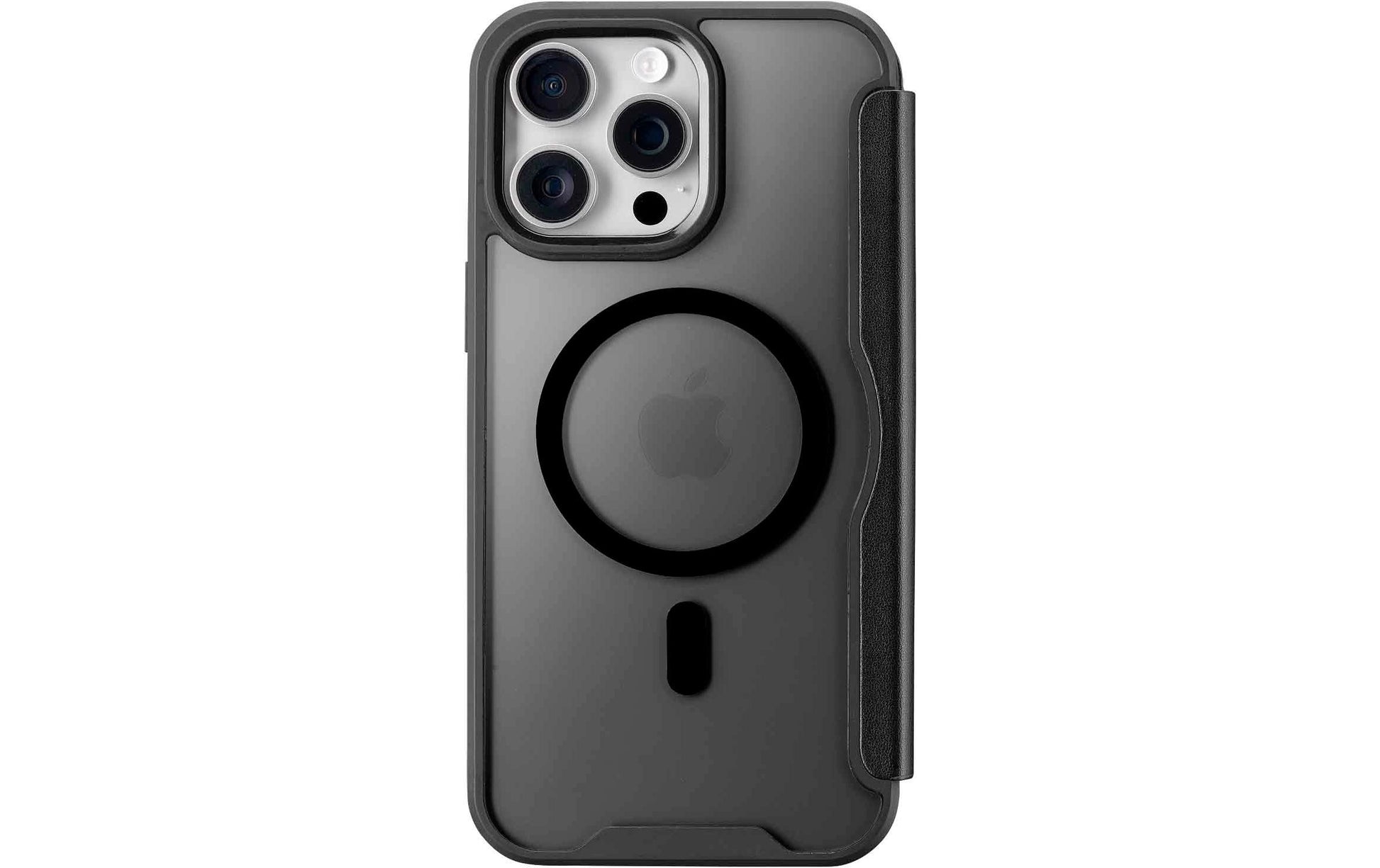 Cellularline Booklet-Hülle – für Apple iPhone 16 Pro – schwarz – Kunstleder – MagSafe-kompatibel