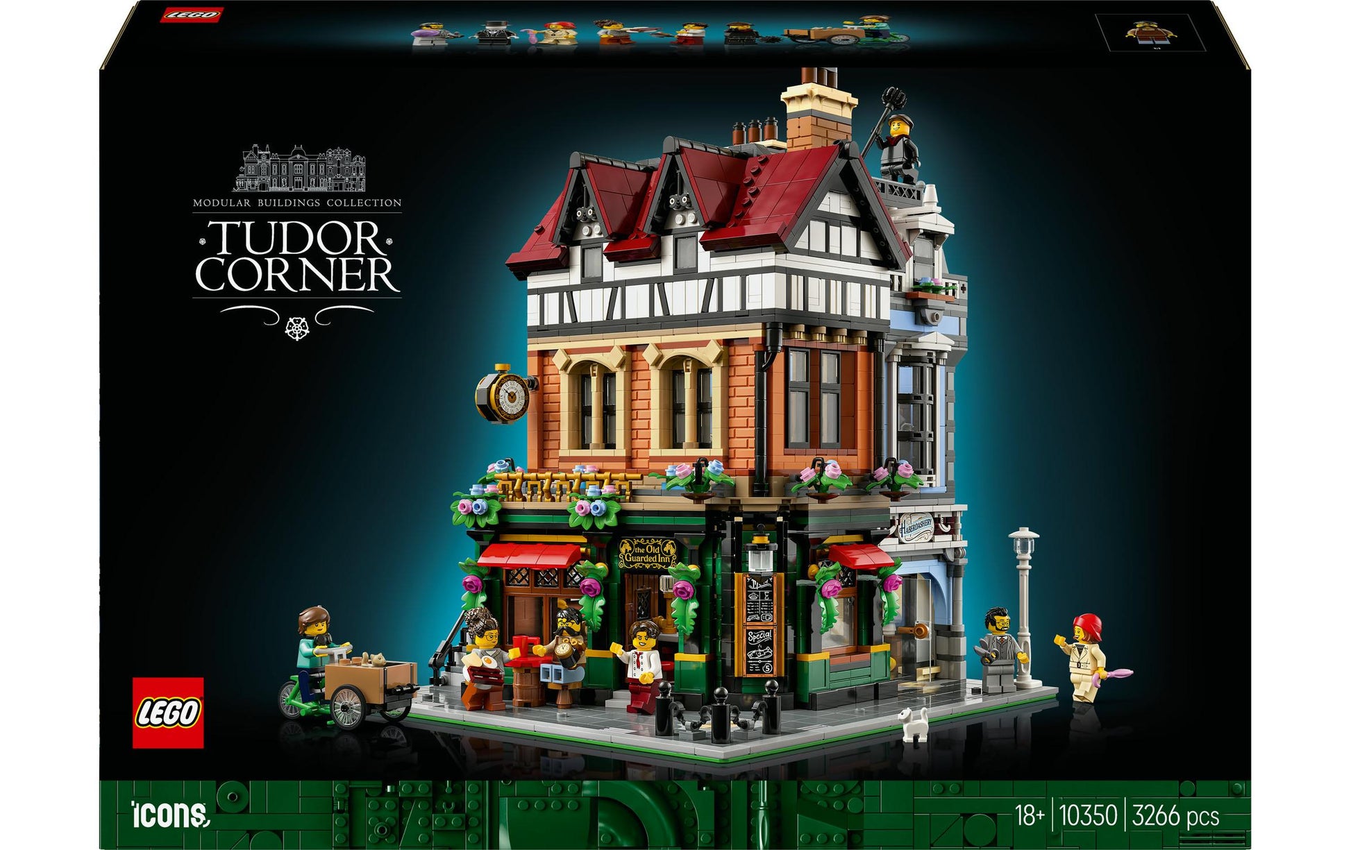 LEGO Icons 10350 Eckhaus im Tudorstil Bausatz – 3266-teilig – 37,8 × 13,2 × 55,5 cm – ab 18 J.