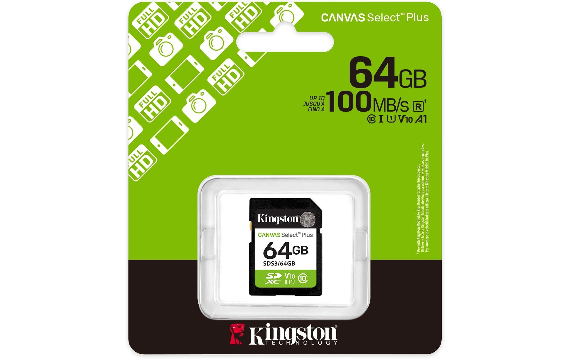 Kingston Technology Kingston Canvas Select Plus SDXC Speichergerät – 64 GB, UHS-I, 100 MB/s