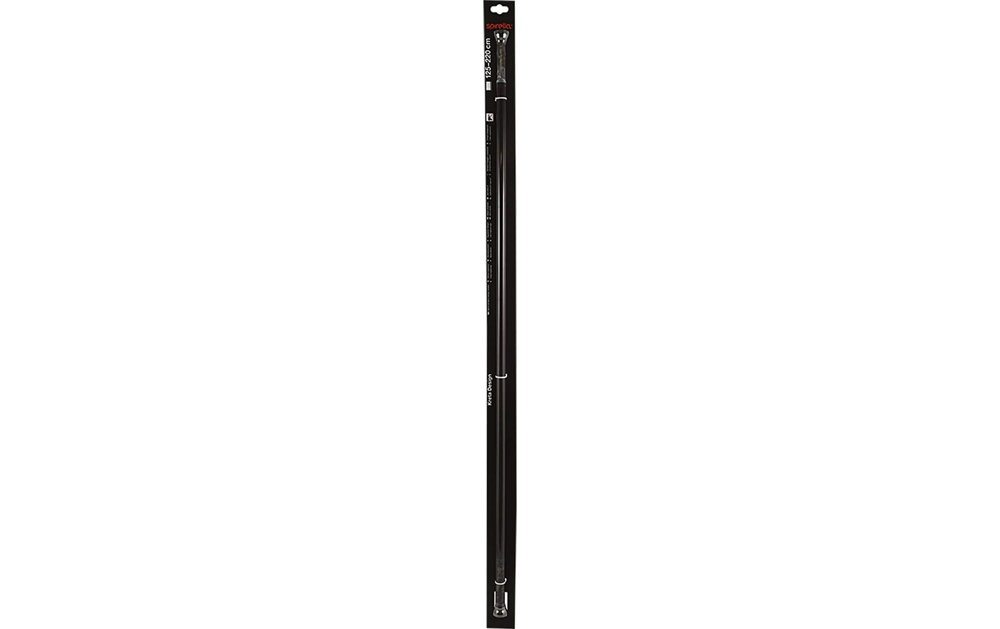 Spirella Kreta Duschstange – Klebemontage – 125–220 cm – Schwarz matt – Aluminium