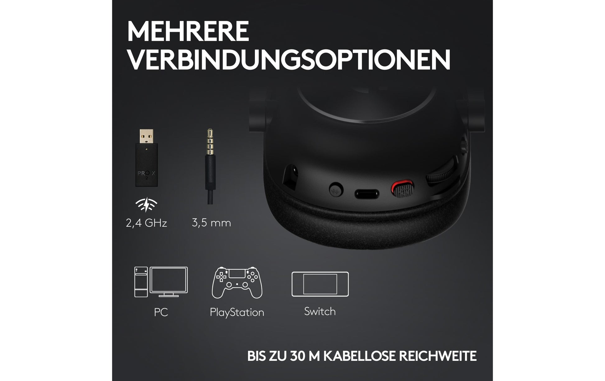 Logitech G PRO X 2 LIGHTSPEED Gaming-Headset – Over-Ear, Kabel + BT, mit USB-A-Dongle, für PS5, PS4
