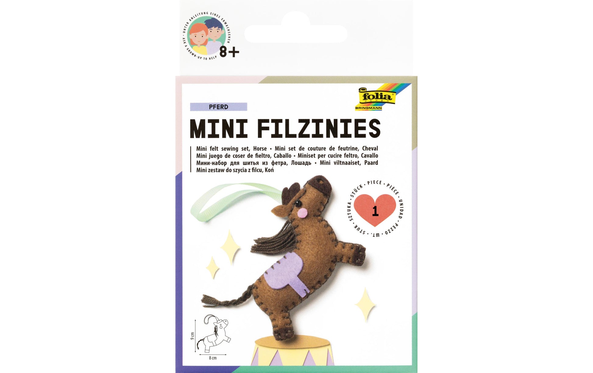 Folia Filzinies – Allgemeines Bastelset – Pferd – 12-teilig – Filz, Mehrfarbig