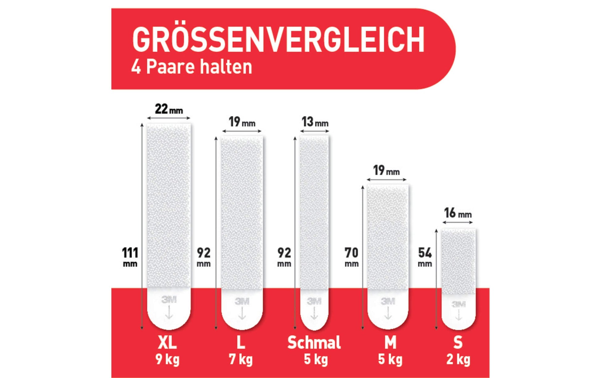 Command Montagestreifen Medium – Weiss, 2 Stk., für Holz